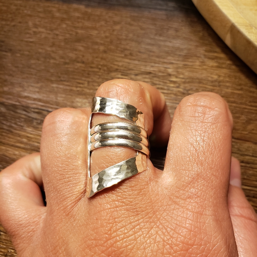 Sterling Silver Modernist Ring - image 6